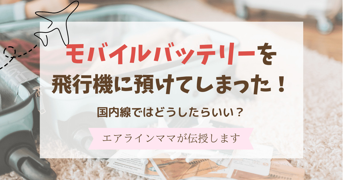 モバイルバッテリーを飛行機に預けてしまった！国内線での対処法を伝授します
